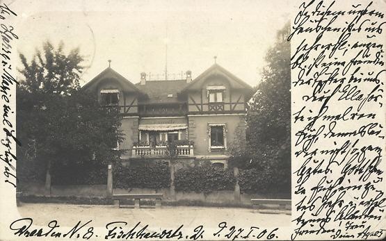 Villa Somerville Dresden: historische Ansichtskarte von 1906